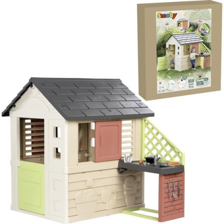 casa giocattolo smoby life casetta natura con cucina 110x145x127cm