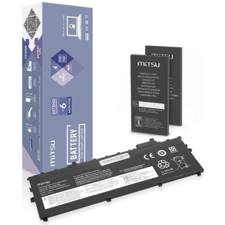 batteria notebook mitsu per lenovo thinkpad x1 carbonio 4800mah 11,55