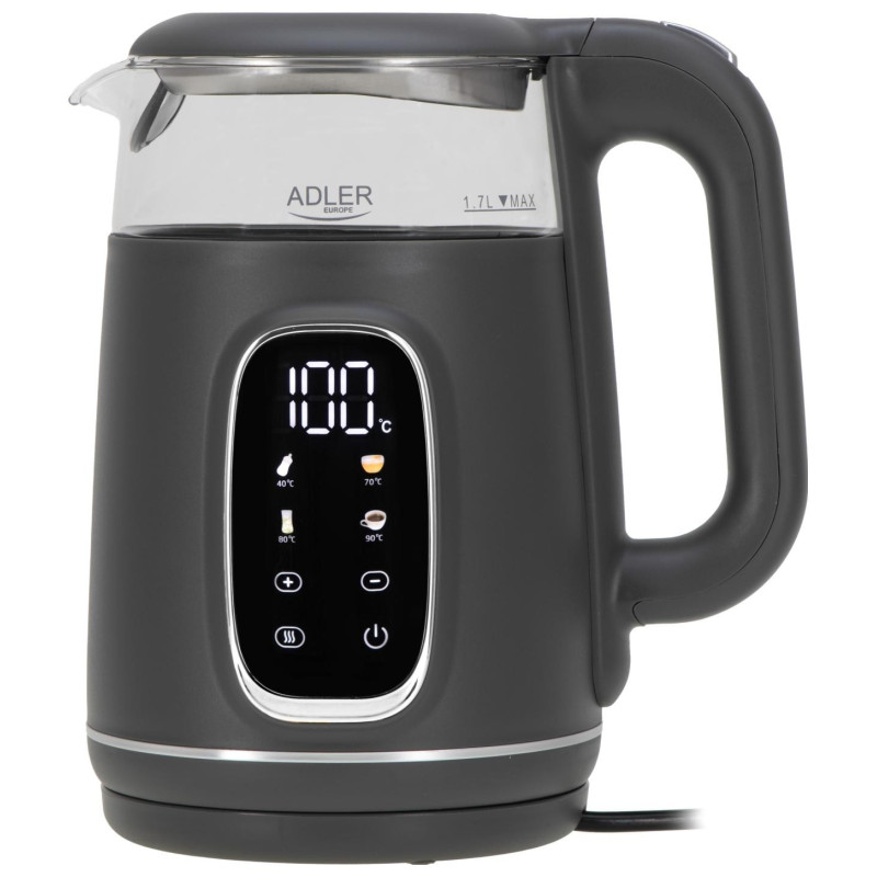 bollitore elettrico adler ad 1305 1.7l 2200w grigio [ad 1305gs]