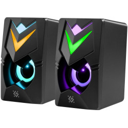 set di altoparlanti pc defender j4 wired 3.5mm 2.0 6w led/usb nero