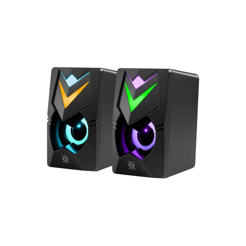 set di altoparlanti pc defender j4 wired 3.5mm 2.0 6w led/usb nero