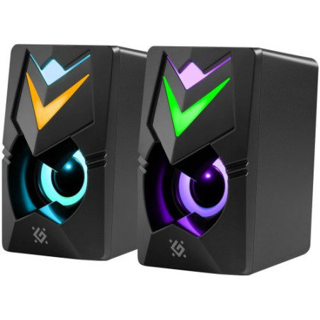 set di altoparlanti pc defender j4 wired 3.5mm 2.0 6w led/usb nero
