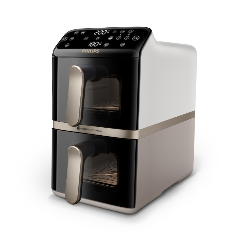 friggitrice ad aria philips ovi doppio cestello sovrapposto 10l 2750w