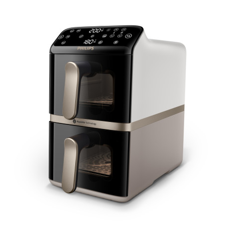 friggitrice ad aria philips ovi doppio cestello sovrapposto 10l 2750w