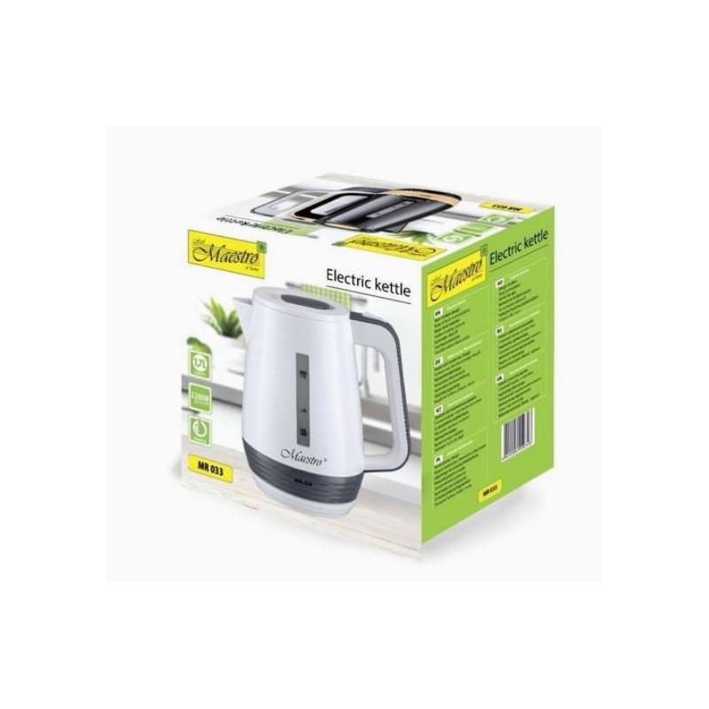 bollitore elettrico maestro 1.7l 2200w bianco [mr-033-white]