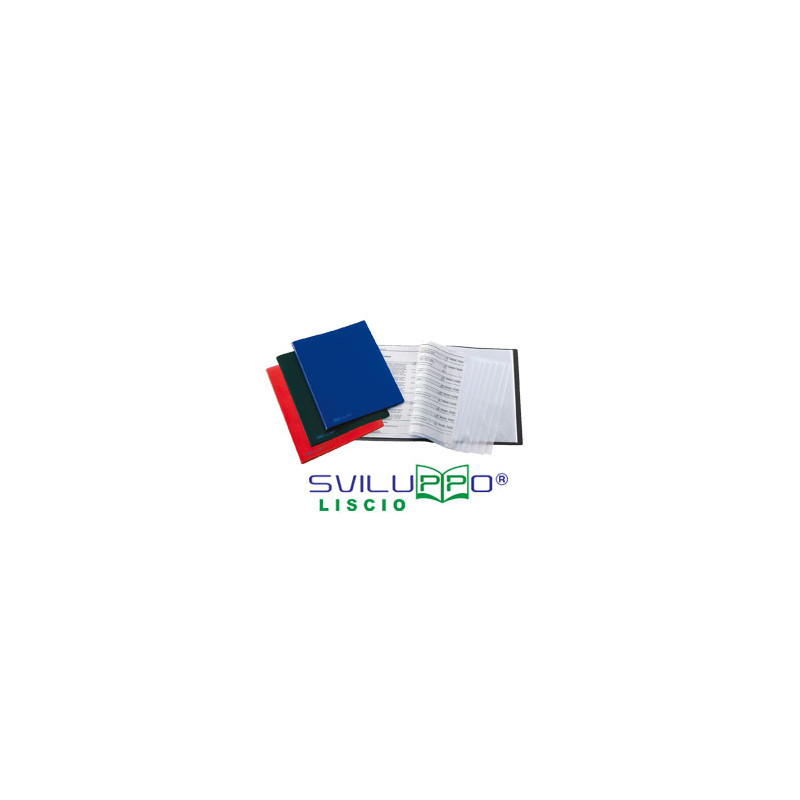 portalistini a buste fisse favorit 22x30 20 buste blu liscio sviluppo