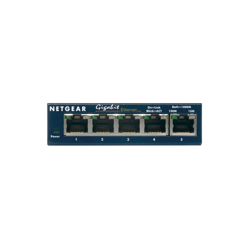 switch netgear 5p gigabit alimentatore esterno case plastica