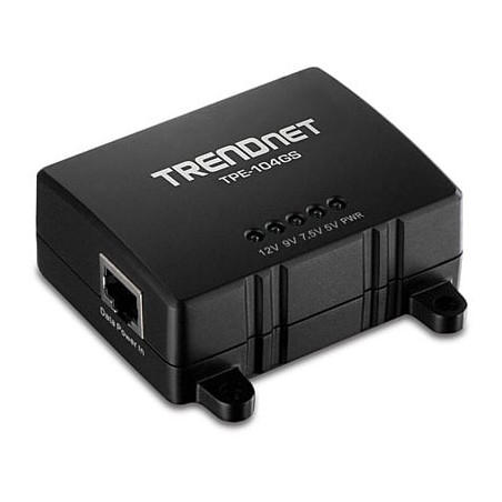 Poe injector trendnet splitter gigabit 5v/7,5v/9v/12 v [tpe-104gs]