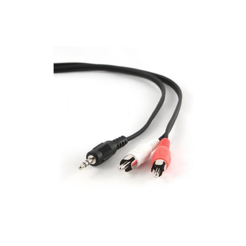 cavo audio gembird jack 3.5mm a 2xrca, m/m 2.5m nero/rosso/bianco
