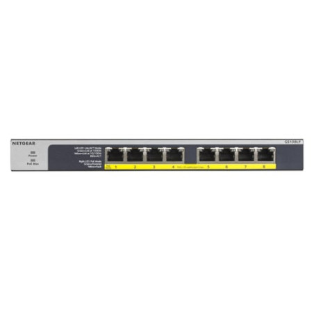 switch netgear gs108lp 8p gigabit poe + 2 layer unmanaged