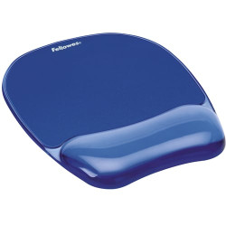 Mousepad fellowes con poggiapolsi crystal gel blu