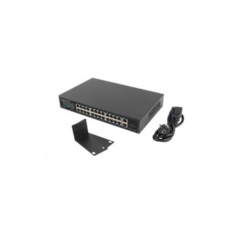 switch lanberg 24x1gb poe+ 2xgb 2xsfp rack 19'' gigabit ethernet
