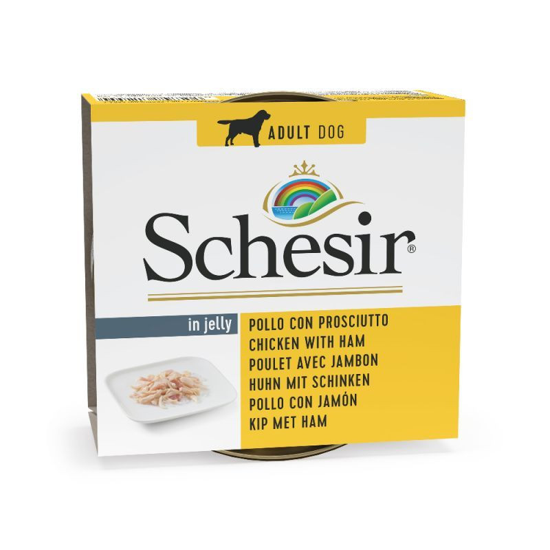 cibo umido agras pet foods schesir per cani: filetti di pollo con