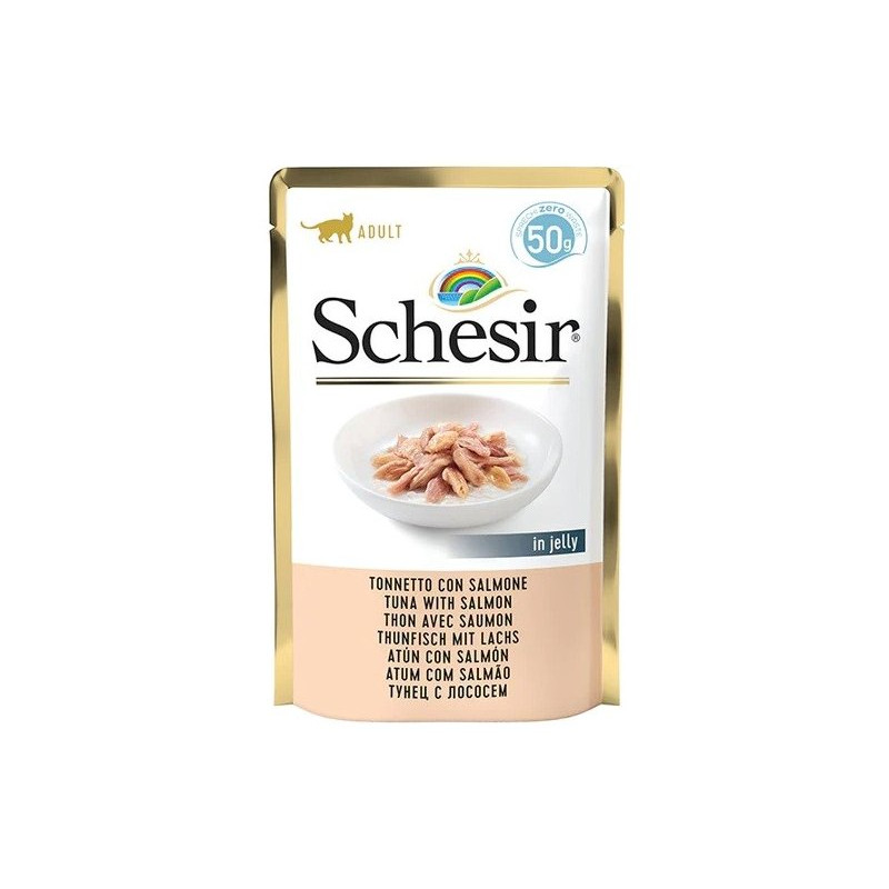 cibo umido agras pet foods schesir per gatti: tonnetto con salmone