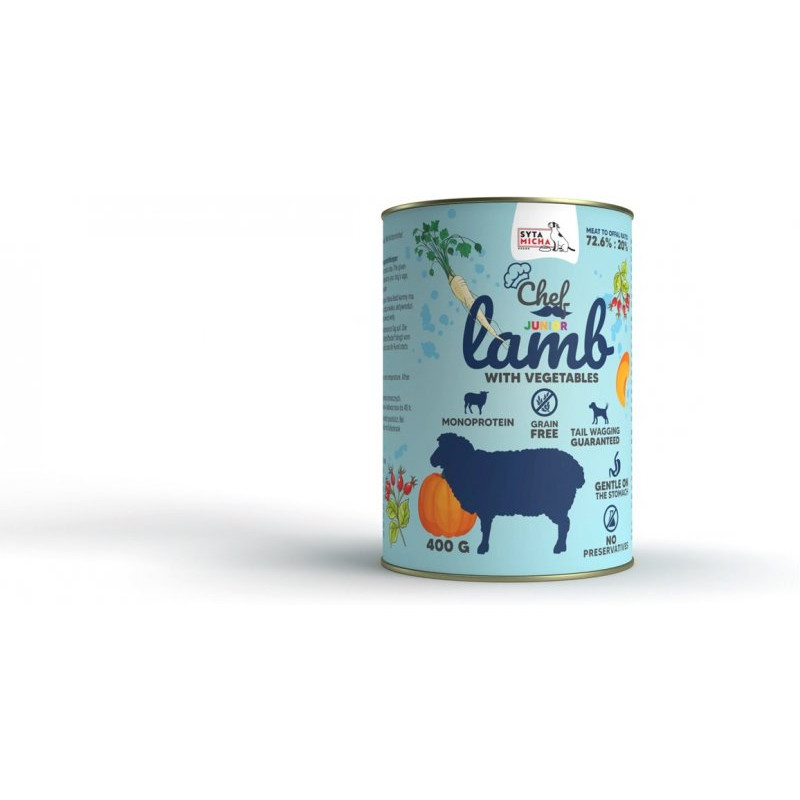 cibo per cani syta micha chef junior lamb with vegetables - wet