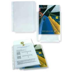 Buste trasparenti forate sei rota 10 pz. con soffietto 21x29,7 [662506]