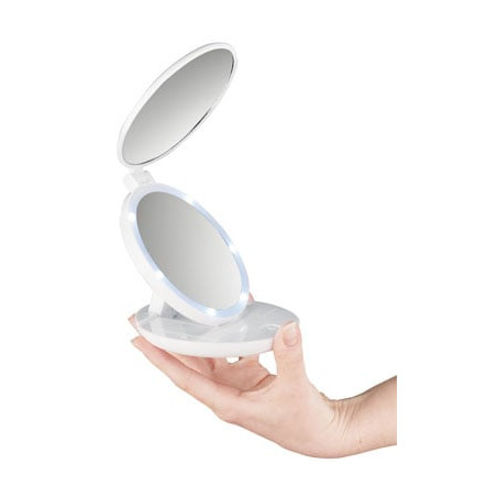 Specchio da viaggio macom 218 mini a batteria con luce led [218]