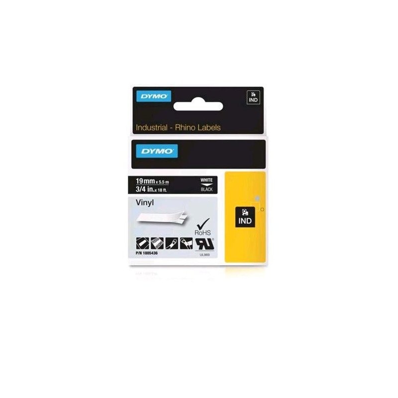 Nastro in vinile per etichettatrice dymo d1 rhinopro colore nero