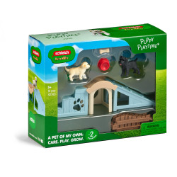 set di statuine schleich area giochi con cuccioli in plastica 12pz