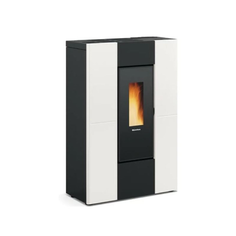 stufa a pellet extraflame nordica marilena plus 5.0 ad aria 8kw boanco-nero