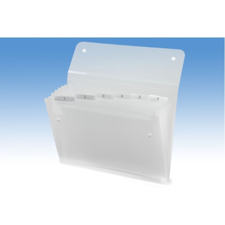 cartella a soffietto rexel a 6 tasche 22x30cm trasparente ice [2102033]