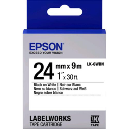 Etichette a modulo continuo epson lk6wbn colore bianco stampa nero