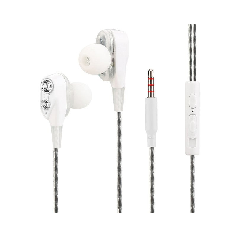 auricolari fontastic duett in ear con microfono e telecomando bianco