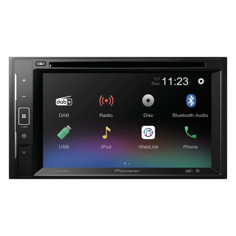 autoradio pioneer avh240dab 2 din 6.2" mirrorlink usb bluetooth