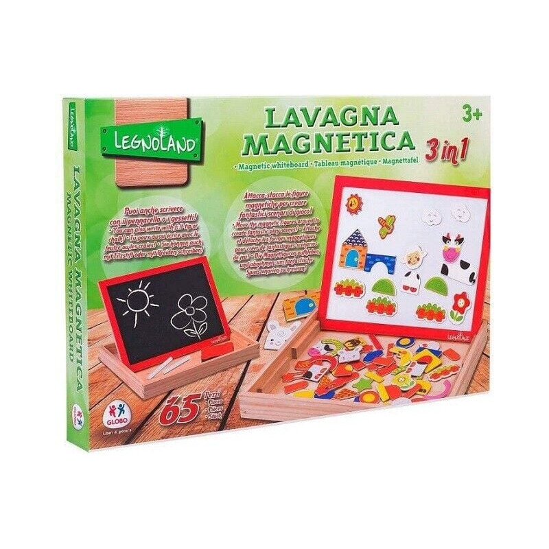 lavagna magnetica globo legnoland 3in1 in legno per bambini
