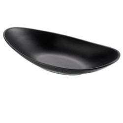 piatto leone t8205 ovale in melamina 560ml 31x16x4cm nero [t8205]