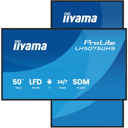 monitor digital signage led 50'' iiyama prolite lh5075uhs-b2ag