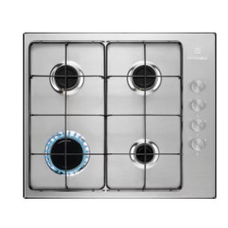 piano cottura electrolux kgs6404sx a gas con 4 fuochi acciaio inossidabile