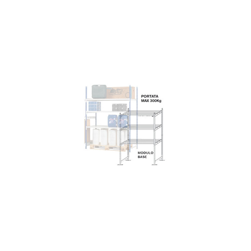scaffale 3 ripiani in metallo 100x60cm - h200cm kit iniziale