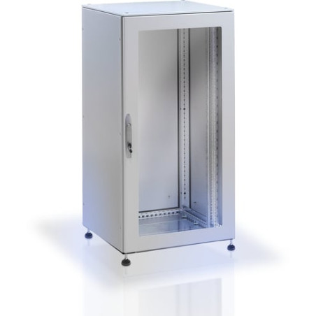 armadio rack techly 19'' a pavimento 42u grigio ip55 porta