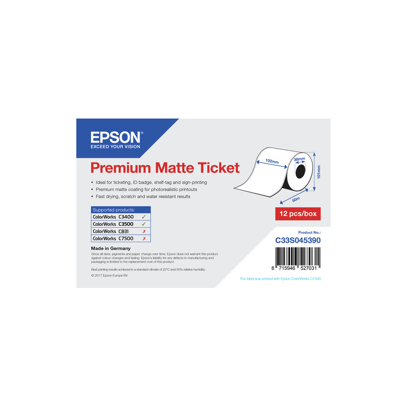 rotolo di carta epson biglietti [c33s045390]