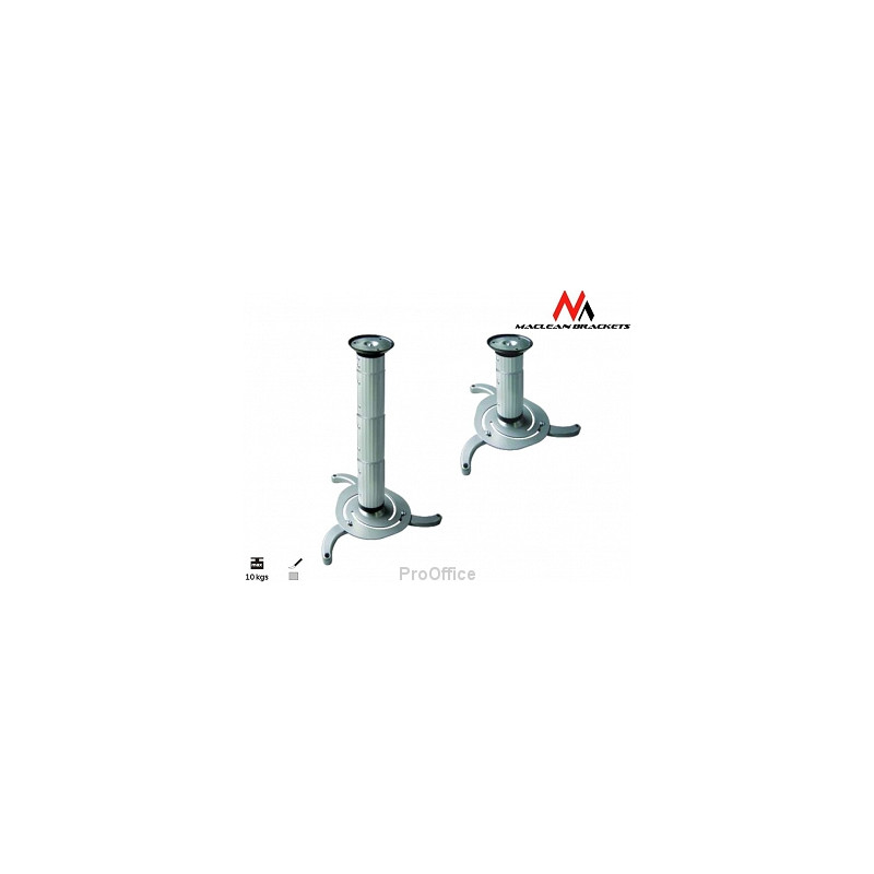 supporto videoproiettore maclean a soffitto 80x980mm 10kg argento