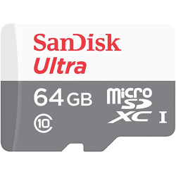 64gb scheda microsdxc sandisk ultra class 10 [sdsqunr-064g-gn3mn]
