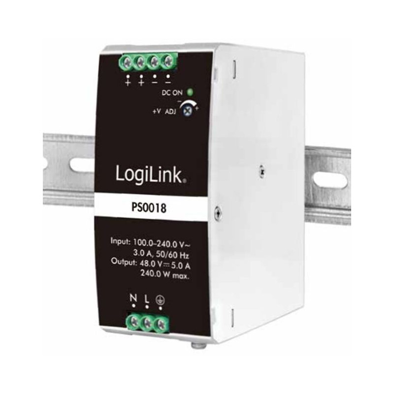alimentatore per guida logilink ps0018 48v 5a 240w [ipw-din-dc48240w]