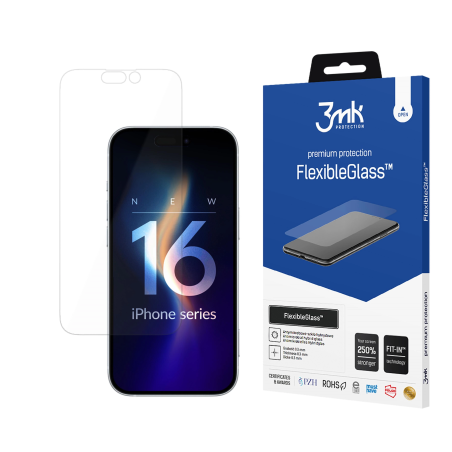 proteggischermo 3mk flexibleglass per apple iphone 16 0.3mm trasparente