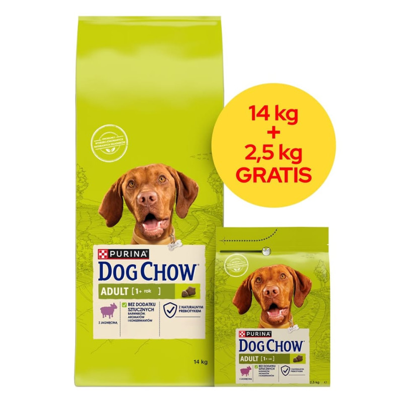 mangime purina nestle dog chow adult agnello per cani 14+2.5kg