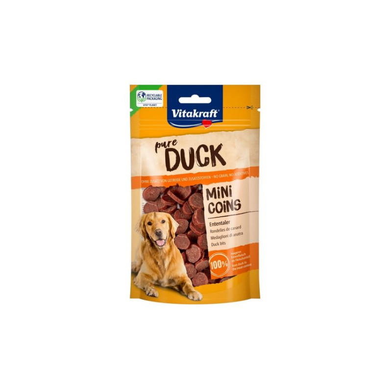 snack per cani vitakraft duck mini coins 80g