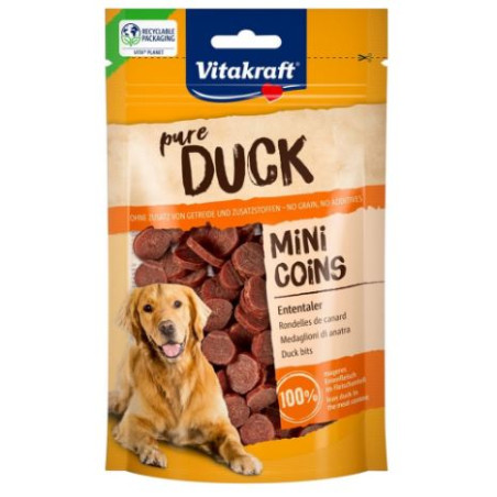 snack per cani vitakraft duck mini coins 80g