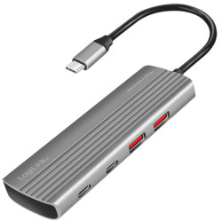 hub usb logilink ultra slim ua0414 7 porte usb3.2 2xusb-a 5xusb-c