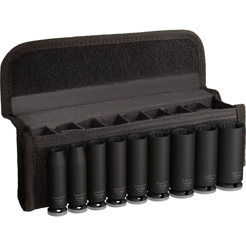 set di bussole bosch pro impact nero 9pz [2608003037]