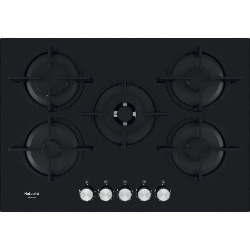 piano cottura hotpoint hags 72s bk a gas con 5 zone nero [hags 72s