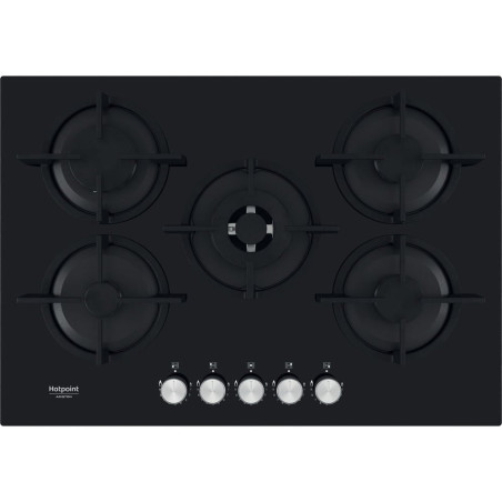 piano cottura hotpoint hags 72s bk a gas con 5 zone nero [hags 72s
