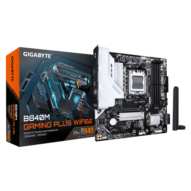 scheda madre gigabyte ga-b840m gaming plus am5 matx 4xddr5 nero