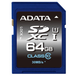 64gb scheda sd adata (uhs-i class 10) [asdx64guicl10-r]