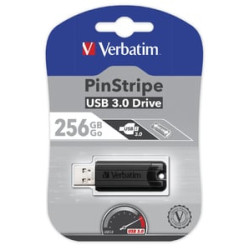 Pen drive 256gb verbatim store n go pinstripe usb3.0 nero [49320]