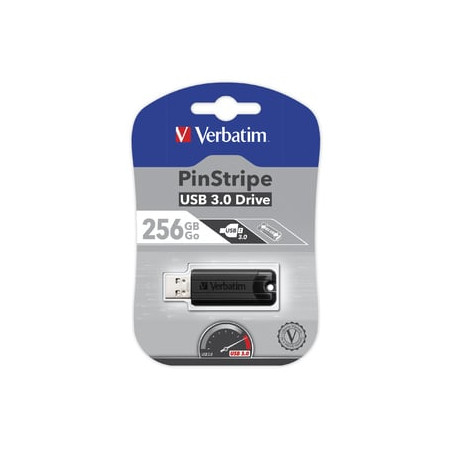 Pen drive 256gb verbatim store n go pinstripe usb3.0 nero [49320]